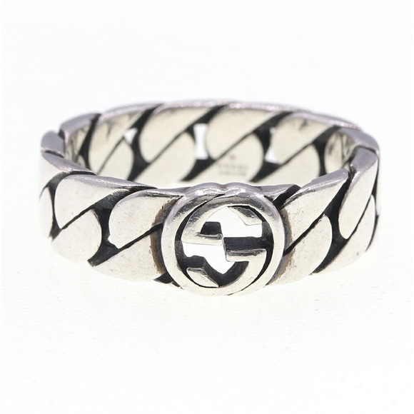 Gucci Ring Sterling GG Accessory Chain Interlocking - Picture 1 of 7